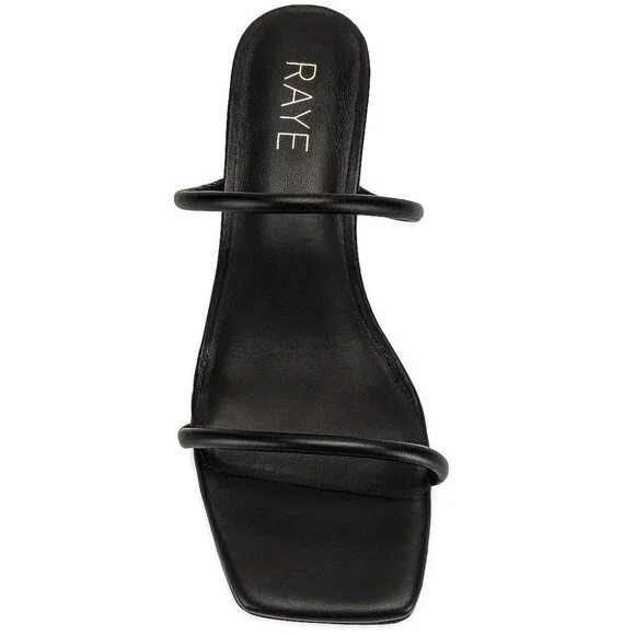 RAYE Etienne Low Heel in Black Leather 10 with Box Womens sandals - Picture 3 of 13
